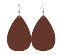 HJFCZH Light Chestnut Brown Prints Dangle Leather Earrings - Elegant Water Drop Drops for Festive Style & Everyday Chic