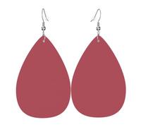 HJFCZH Light pink Prints Drip Earrings - Stylish Faux Leather Charms - Lightweight Dangling Jewelry for Women & Girls - Festive Holiday Accents