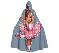 HJFCZH Little Ballerina Dancing Girl Printing Halloween Adult Hooded Cloak is a super large, comfortable, and durable cloak