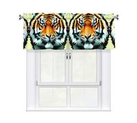 HJFCZH Little Fat Tiger Head Prints Durable Window Layer - 54x18 Inch 100% Polyester Peach Skin Valance for Long-Lasting Style