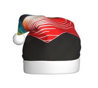 HJFCZH Little Mountain Red Sun Picture Christmas Hat Durable for Adult for Halloween, Christmas, New Year