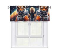 HJFCZH Little Tiger in Space Prints Durable Window Layer - 54x18 Inch 100% Polyester Peach Skin Valance for Long-Lasting Style