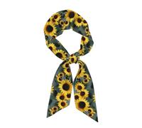 HJFCZH Long silk scarf Sunflower Prints soft comfortable skin-friendly and breathable suitable for travel games and parties