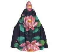 HJFCZH Magic Lotus Floral Prints Halloween Adult Hooded Cloak for various party and carnival settings