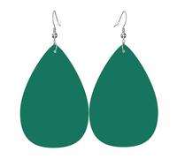 HJFCZH Malachite Green Prints Teardrop Leather Earrings - Lightweight Dangle Earrings for Women, Vivid Color Faux Leather Drops with Silver Plated Hooks, Stylish Jewelry