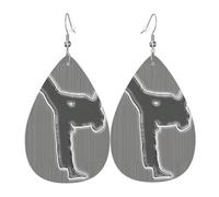 HJFCZH martial arts Prints Teardrop Leather Earrings - Lightweight Dangle Earrings for Women, Vivid Color Faux Leather Drops with Silver Plated Hooks, Stylish Jewelry