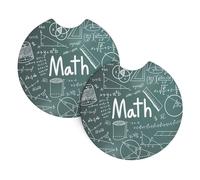 HJFCZH Math Lesson Word Prints Car Cup Coasters 2-Pack - Neoprene Drink Covers for Worry-Free Driving & a Spotless Interior - Fits Most Vehicles