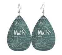 HJFCZH Math Lesson Word Prints Dangle Leather Earrings - Elegant Water Drop Drops for Festive Style & Everyday Chic