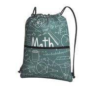 HJFCZH Math Lesson Word Prints Drawstring Zipper Backpack - Lightweight Sporty Throw Bag for Gym, Travel & Yoga - Durable Water-Resistant Design