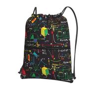 HJFCZH math quiz Prints Drawstring Zipper Backpack - Ultra-Durable Water-Resistant Gym Bag for Travel & Sports - Lightweight & Foldable Cover