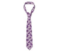HJFCZH Men's Necktie purple plum butterfly Prints 57X3.1 inch Easy Care Polyester Tie for Suits, Weddings, Party Gift
