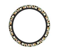 HJFCZH Mid-Century Modern Art Cat Prints Quality Steering Wheel Layer - Durable Neoprene Protection & Universal Fit