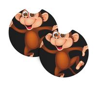 HJFCZH Monkey Prints Car Cup Coasters 2-Pack - High-Grade Neoprene Layers for Spillproof Protection & Stylish Vehicle Interiors - Fits Most Cars