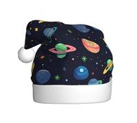 HJFCZH Moon Stars And Planets Printed Christmas Hat for Adult Soft, lightweight Holiday party use