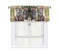 HJFCZH Mouse in Love Prints Kitchen Window Cover - 54x18 Inch Peach Skin Valance for Soft Lighting & Easy Style