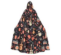 HJFCZH Music Background Printed Halloween Adult Hooded Cloak for various party and carnival settings