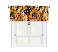 HJFCZH Musical Guitar Prints Kitchen Window Cover - 54x18 Inch Peach Skin Valance for Soft Lighting & Easy Style