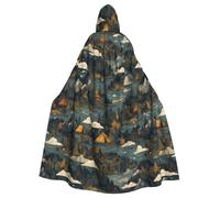 HJFCZH National Park Printed Halloween Adult Hooded Cloak for various party and carnival settings