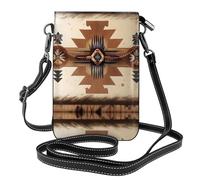HJFCZH Native American Patterns Leather Crossbody Phone Pouch