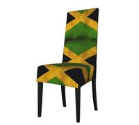 HJFCZH Old Jamaican Flag Prints Dining Chair Throw Covers - Stretchable Slipcovers for Chair Seat Back - Protect Furniture from Kids & Pets - Easy Care, No Ironing Needed