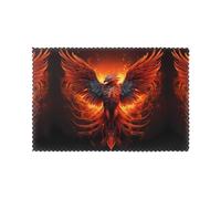HJFCZH Orange Red Phoenix Prints Placemats Set of 6 12x18in - A Great Housewarming Gift for a Warm & Stylish Home