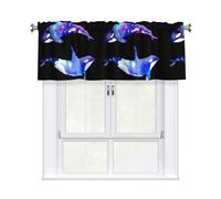 HJFCZH Orca Killer Whale Prints Kitchen Window Cover - 54x18 Inch Peach Skin Valance for Soft Lighting & Easy Style