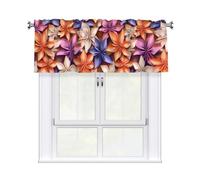 HJFCZH Origami Flowers Prints Kitchen Window Cover - 54x18 Inch Peach Skin Valance for Soft Lighting & Easy Style