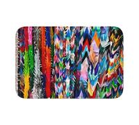 HJFCZH Origami Multicolor Papercraft Cranes Prints Hem Mat 40x60 - Ultra Absorbent Polyester Bath Cover for Bathroom, Vanity, and Guest Suites - Non-Slip & Easy Care