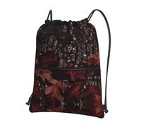 HJFCZH Outfitter Tuff Camo Prints Drawstring Zipper Backpack - Lightweight Water-Resistant Gym Bag for Travel, Sports & Yoga - Durable Foldable Cover with Front Pocket