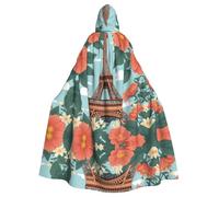 HJFCZH Paris Eiffel Tower Flower Prints Halloween Adult Hooded Cloak for various party and carnival settings