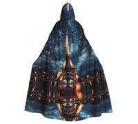 HJFCZH Paris Tower Prints Halloween Adult Hooded Cloak for various party and carnival settings
