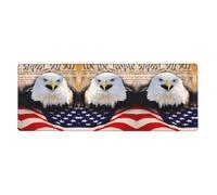 HJFCZH Patriotic Bald Eagle with American Flag Prints Mouse Pad 12x31.5in