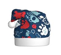 HJFCZH pawful paws print Prints Christmas Hat for Adult for Christmas, Halloween, New Year, sales, promotions