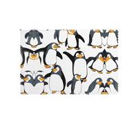 HJFCZH Penguin Dabbing Prints Placemats Set of 6 12x18in - Durable Table Layers with Heat-Resistant & Stylish Prints