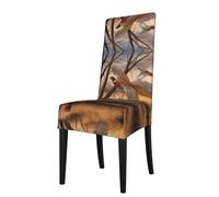 HJFCZH pheasant hunting Prints Dining Chair Throw Covers - Stretchable Slipcovers for Chair Seat Back - Protect Furniture from Kids & Pets - Easy Care, No Ironing Needed
