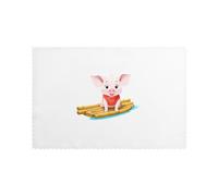 HJFCZH Piglet on A Bamboo Raft Prints Placemats Set of 6 12x18in - Durable Table Layers with Heat-Resistant & Stylish Prints