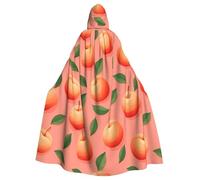 HJFCZH pink peach pattern Printed Halloween Adult Hooded Cape Super Large Hooded Cloak