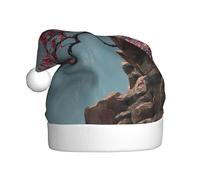 HJFCZH Plum blossoms on a cliff Picture Christmas Hat for Adult quality accessory soft, lightweight, and fluffy