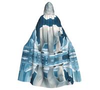 HJFCZH Polar Bear Ice Prints Halloween Adult Hooded Cloak for various party and carnival settings