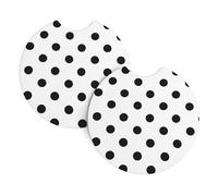 HJFCZH polka dot Prints Car Cup Coasters 2-Pack - Engineered Neoprene Drink Covers for Extreme Durability & Superior Spill Protection - Universal Fit