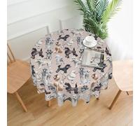 HJFCZH Poodles Dogs Prints Round Decorative Tablecloth 60in - Easy Elegance & Easy Care for Every Gathering