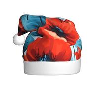 HJFCZH poppy flowers vivid petals Printing Christmas Hat for Adult Making It a Fun and Durable Gift for Men and Women