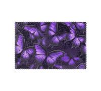 HJFCZH purple and black butterfly Printed Placemats for Dining Table Set of 6 for Hotels, Homes, and Banquets as Decorative Table Decorations, Beautiful durable