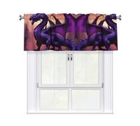 HJFCZH Purple and Wirte Dragons Prints Durable Window Layer - 54x18 Inch 100% Polyester Peach Skin Valance for Long-Lasting Style