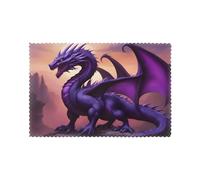 HJFCZH Purple and Wirte Dragons Prints Placemats Set of 6 12x18in - Heavy-Duty Polyester Table Covers Engineered for Lasting Performance