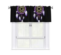 HJFCZH Purple Ribbon Dream Catcher Prints Durable Window Layer - 54x18 Inch 100% Polyester Peach Skin Valance for Long-Lasting Style