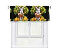 HJFCZH Rabbit Reading Under The Tree Prints Durable Window Layer - 54x18 Inch 100% Polyester Peach Skin Valance for Long-Lasting Style