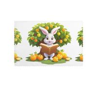 HJFCZH Rabbit Reading Under The Tree Prints Placemats Set of 6 12x18in - Heavy-Duty Polyester Table Covers Engineered for Lasting Performance