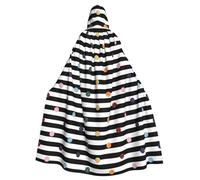 HJFCZH Rainbow Polka Dot Stripe Black and White Prints Hooded Cloak - Oversized Cape, Cozy Throw for Halloween & Cosplay Fun