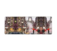 HJFCZH Rainy Street In Paris Mouse Pad 12x31.5in Extended Desk Mat